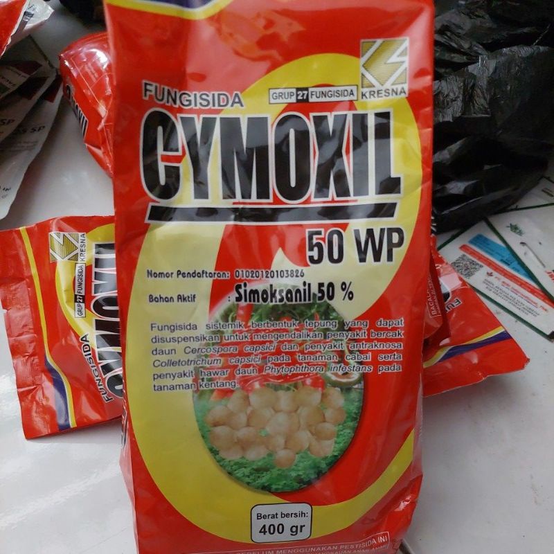 fungisida cymoxil 50wp,kemasan 400gr.