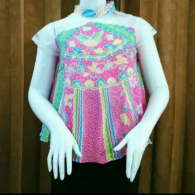 Atasan batik katun halus kombinasi brokat kd060318 l baju murah