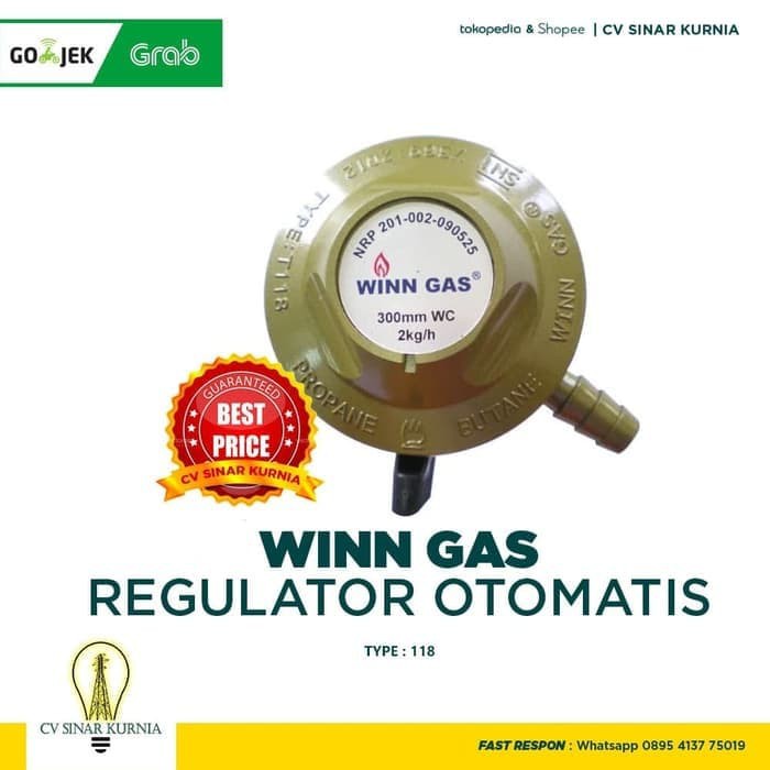 Regulator WINN GAS W 118 NM (Tanpa Indikator Meter) | SNI