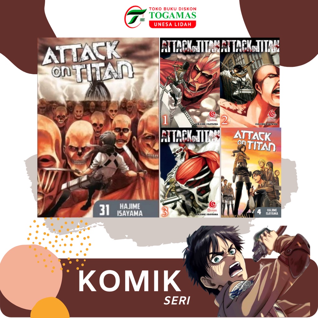 KOMIK ATTACK ON TITAN 01- 34 / BEFORE THE FALL 15 &amp; 17 / SHINGEKI NO KYOJIN / HAJIME ISAYAMA /  KOMIK