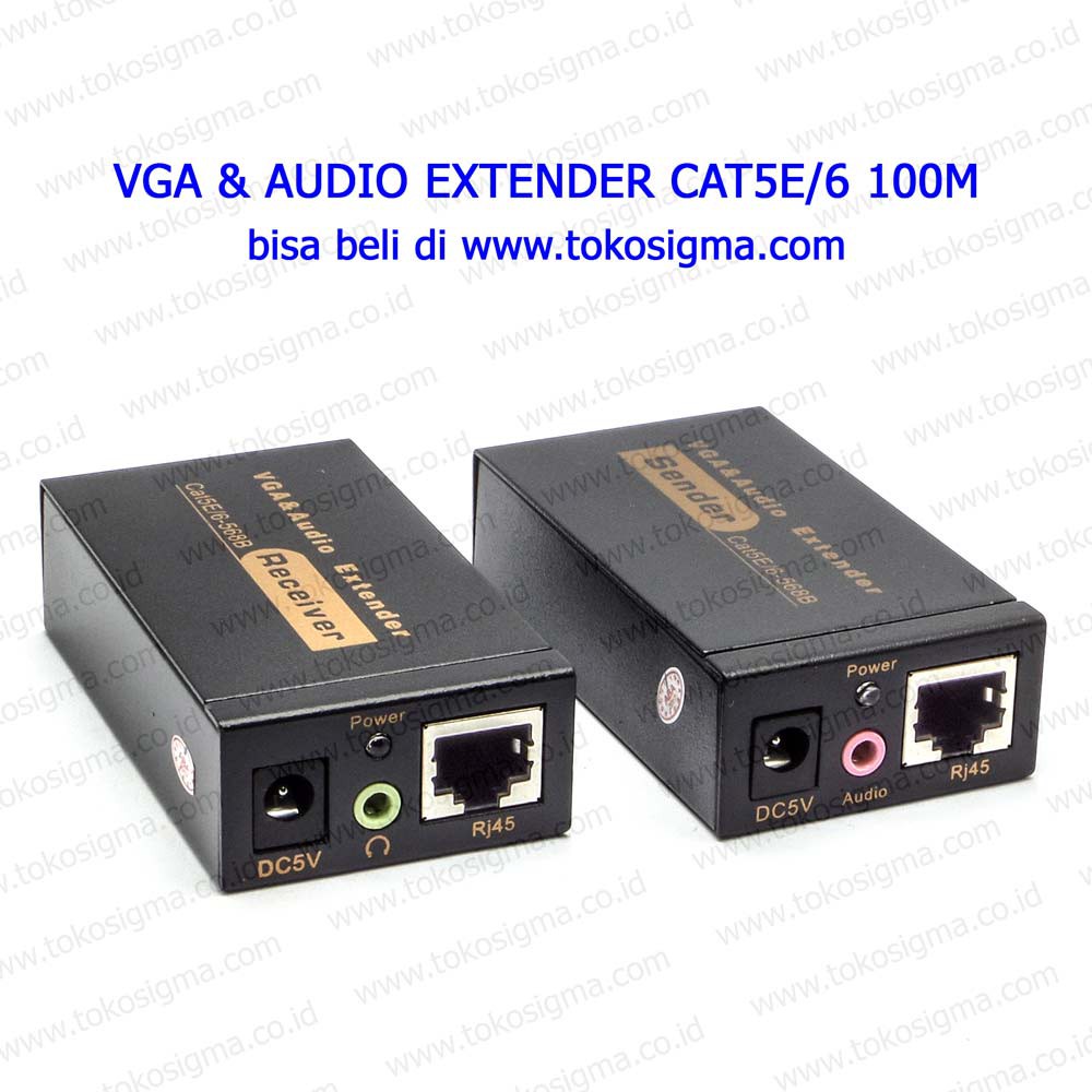 VGA and AUDIO EXTENDER 100M by SINGLE CAT5E/6 - 568B