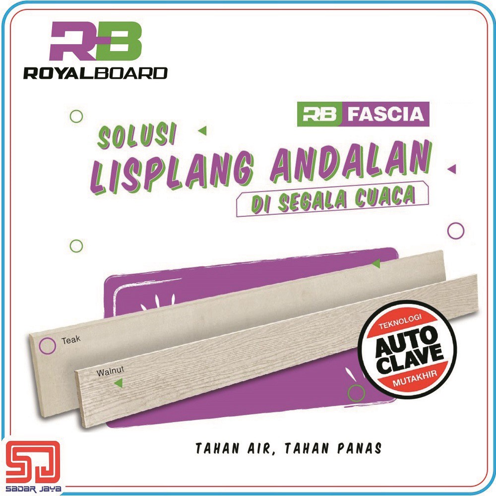 Royalboard Fascia Walnut S Papan Lisplang Motif Kayu GRC Royalboard Fascia Walnut S Papan Lisplang Motif Kayu GRC