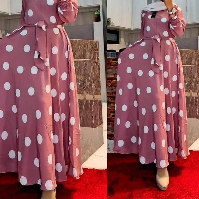 [CSX04] Ready Jumbo - Gamis Mayung Monalisa Motif Polkadot Terbaru & Termurah 2021 / Gamis Jumbo Pol