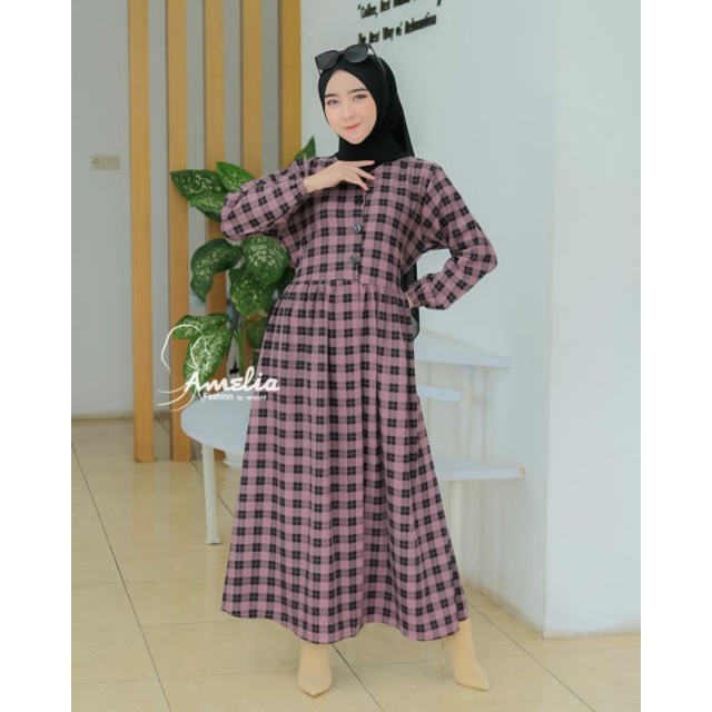 TERMURAH Midi Dress Polkadot Ori Amelia