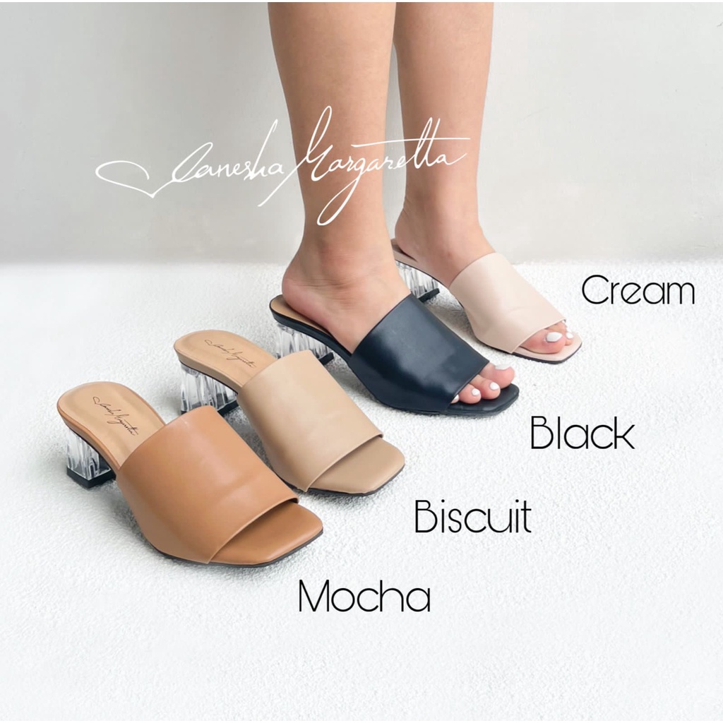 Vanesha Margaretta-Eleanor hak kaca-sandal heelscwanita 5cm - alas kaki