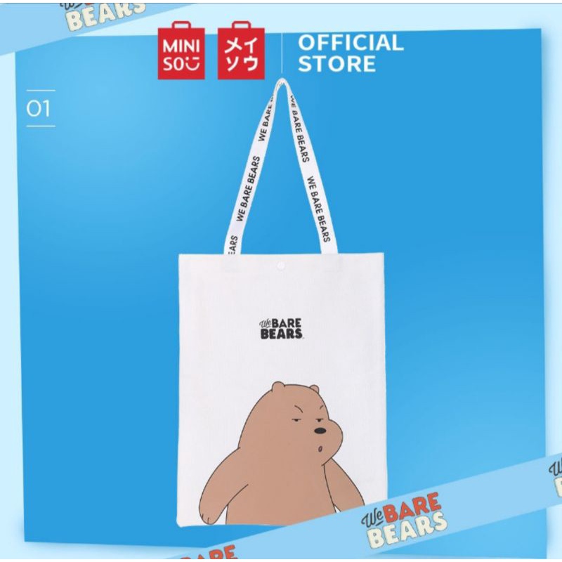 Tote Bag We bare bears Miniso