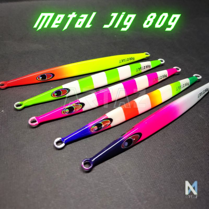 Umpan Metal Jig 80 gram 80gr 80g model GANGSTER Stick Metal Jig Killer Metaljig Full GID