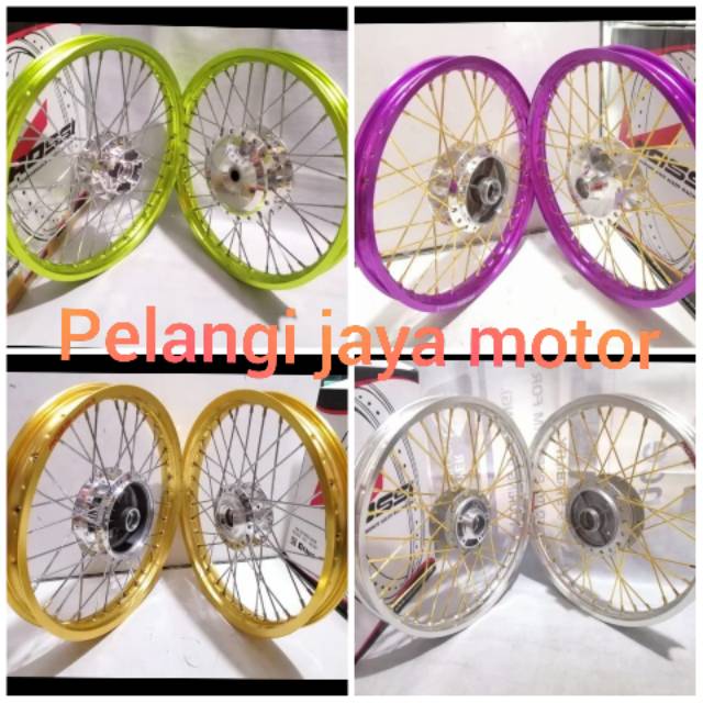 Velg Rossi Komplit Mega pro - Gl pro - Tiger -Tinggal pasang Velg Rossi Tromol Jari Bonus Stell Jari