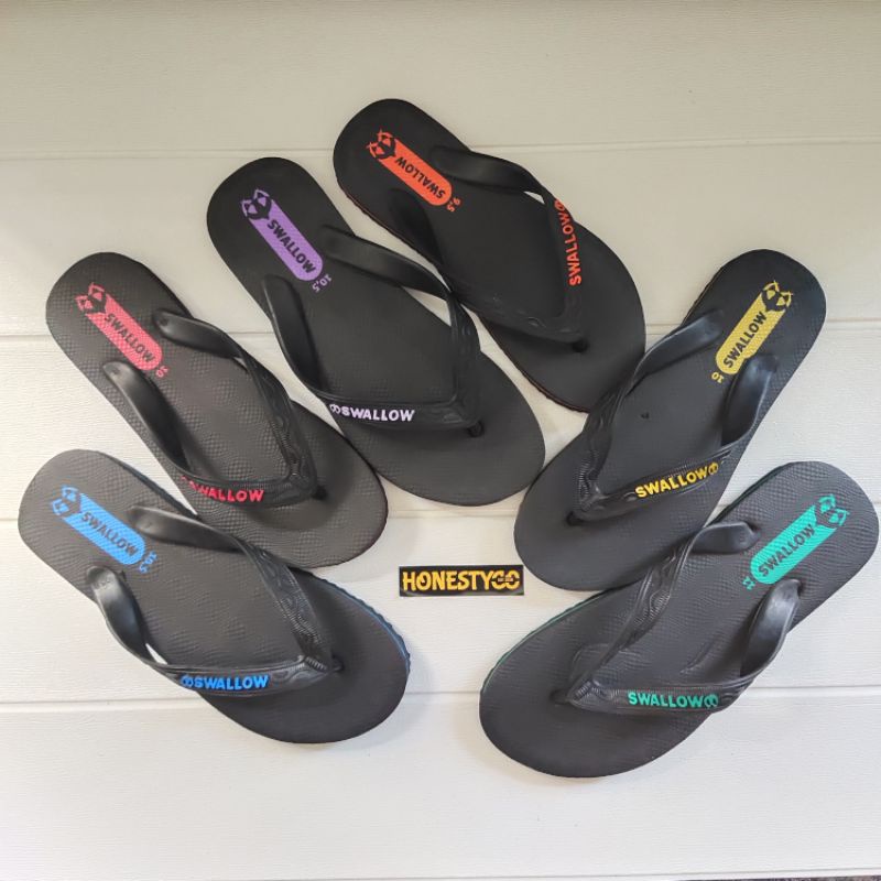 Sandal Jepit Swallow Pria Wanita Hitam Series HONESTYCO