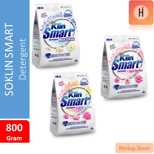 Soklin Smart Detergent + Softener /Color Care /  Max Clean 725 Gram Gratis Piring Keramik