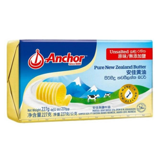 

Anchor Unsalted Butter / Mentega Tawar Anchor 227gr
