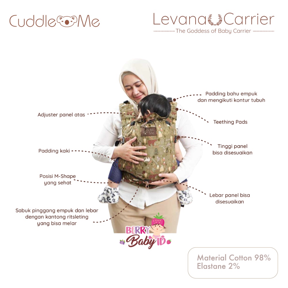 Cuddle Me Levana Carrier Gendongan Depan Gendongan Bayi Cuddleme Berry Mart