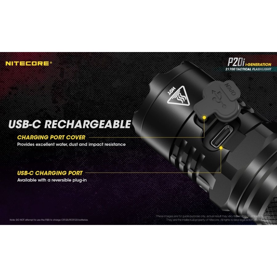 NITECORE P20i Senter LED Tactical Flashlight SST-40-W 1800 Lumens - Black