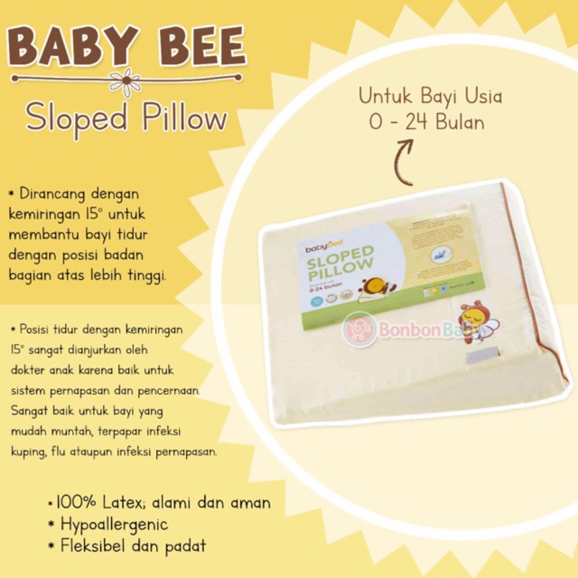 Bantal bayi Babybee sloped pillow with Case