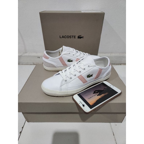 Sepatu Lacoste Sideline 0120 1 CFA White Pink Original