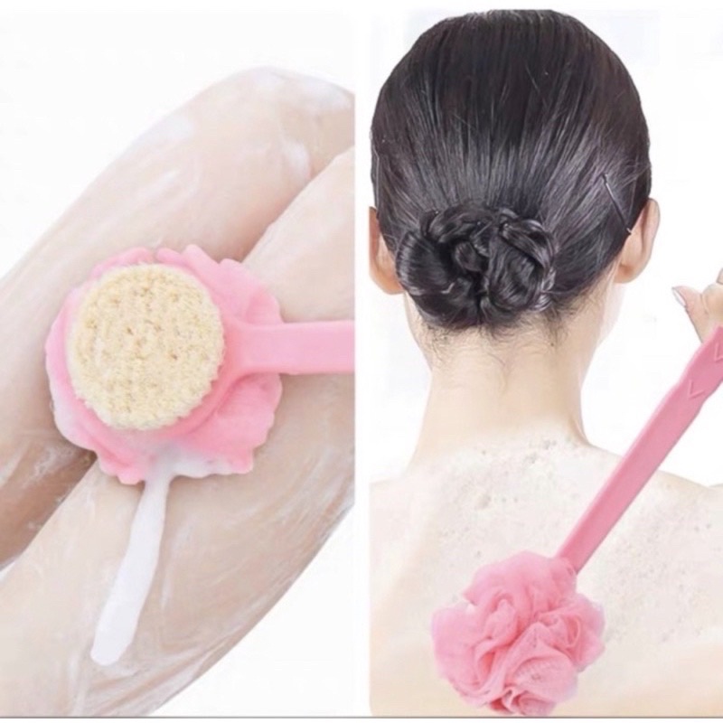 (VCM) Sikat Punggung Shower Puff Mandi 2in1