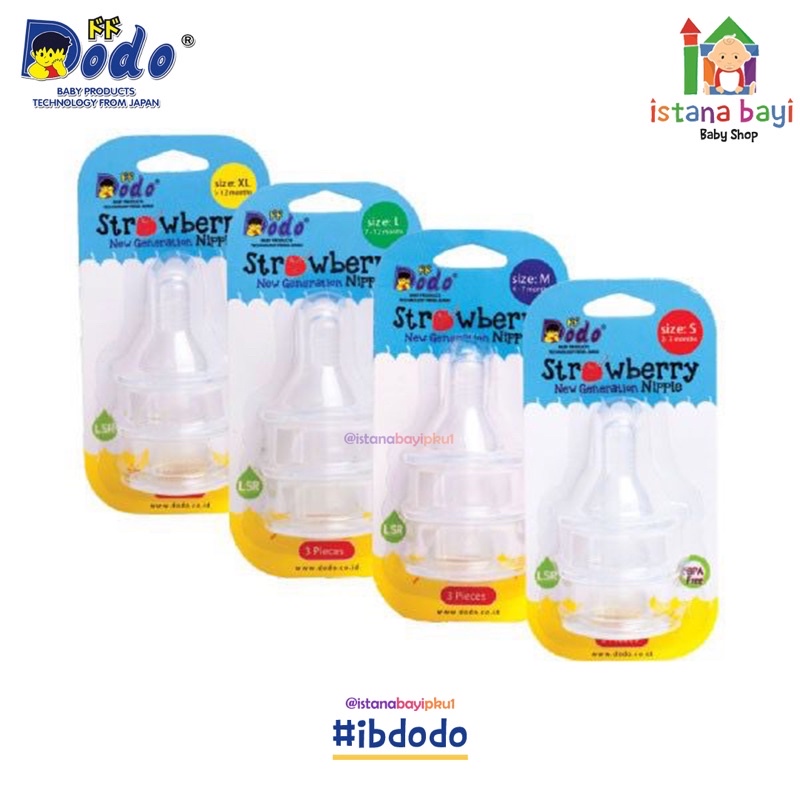 Dodo Nipple Blister 2Pack/3Pack Slim Neck - Nipple Botol Bayi