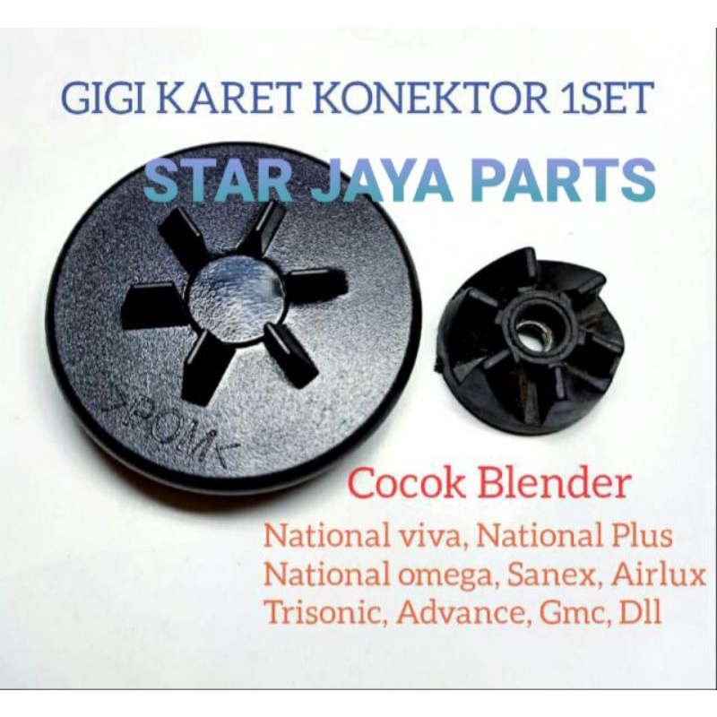 gigi karet konektor 1set drat kecil untuk blender national, airlux, trisonic, gmc, advance, niko