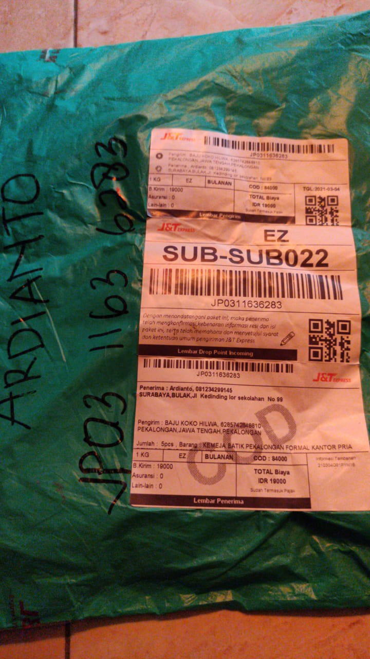 Kemeja Batik Pekalongan Formal Kantor Pria Dewasa Lengan Panjang