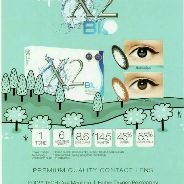 Softlens X2 Bio Black &amp; Brown / Softlens X2 BIO by Exoticon / Soflen minus warna