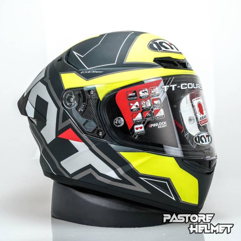 Helm KYT TT Course Electron Black Yellow / TTC Electron Yellow / Helm Original KYT