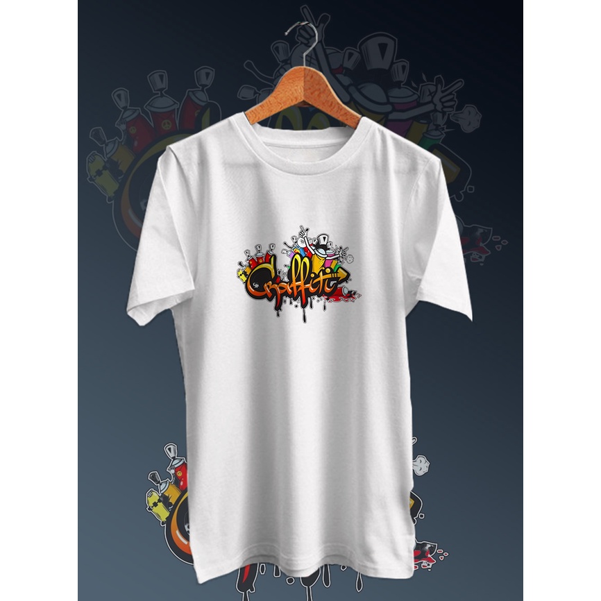 KAOS DISTRO PRIA MURAH GRAFFITI KAOS DISTRO KEKINIAN GAMBAR DIGITAL FULLPRINT /NECK/LENGAN PENDEK