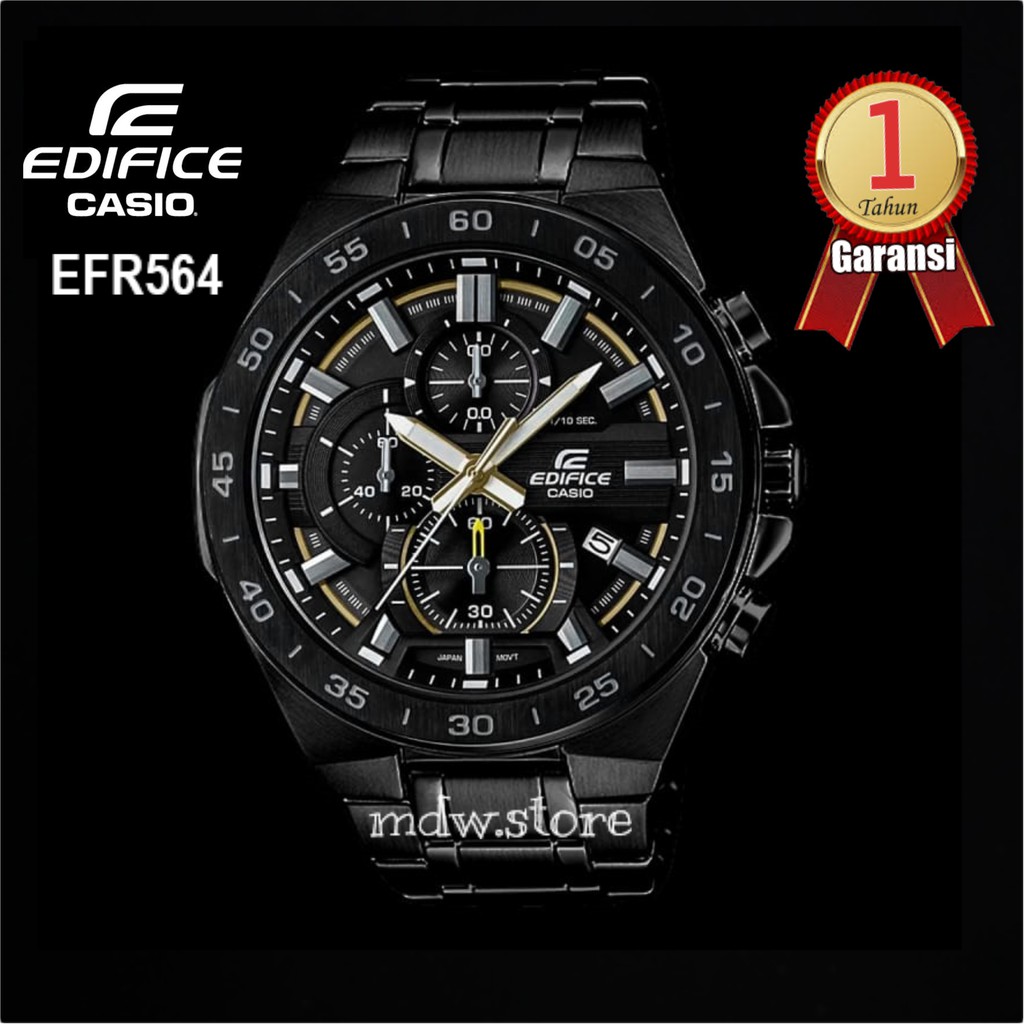 Casio Edifice Type EFR564 EFR 564 Black Jam Tangan Pria
