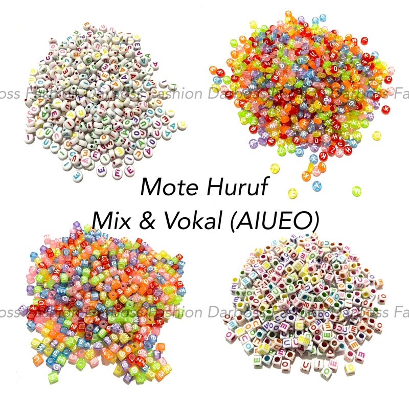 Mote Huruf Campur Konsonan Vokal AIUEO (Isi 100pcs)