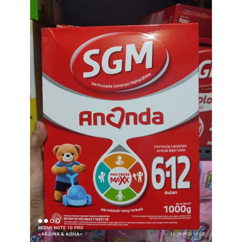 SGM ANANDA Complinutri/Progess-Maxx 0-6/6-12 Bulan 1000gr