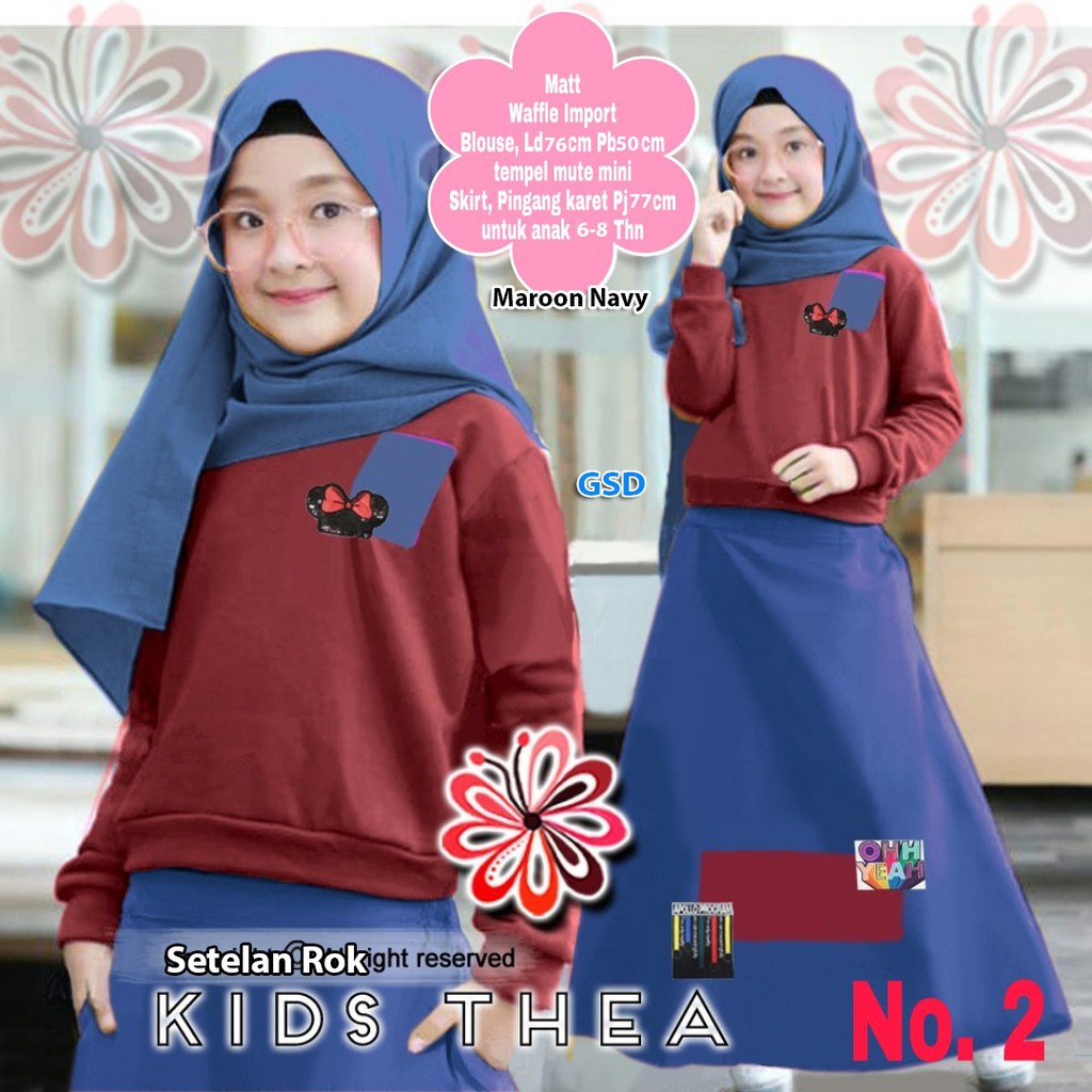 Setelan Rok Combed Anak Muslim Terbaru Busana Mengaji Anak Fashion