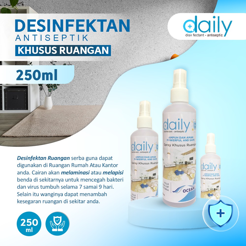 DAILY DESINFEKTAN ANTISEPTIC SPRAY 250ML KHUSUS UNTUK RUANGAN - ECER GROSIR