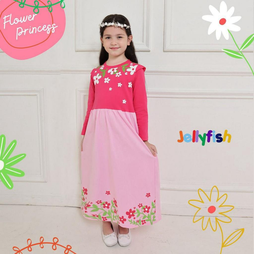 GAMIS ANAK MOTIF FLOWER PRINCESS USIA 2-10 TAHUN