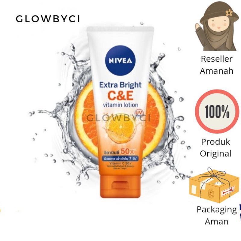 (PRE-ORDER)NIVEA Extra Bright C&E Vitamin Body Lotion 180ML- 50X Vitamin C Kulit Cerah Nivea Thailan