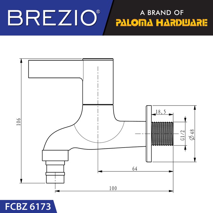 BREZIO FCBZ 6173 Keran Taman Selang Mesin Cuci Dinding Tembok Kran Air