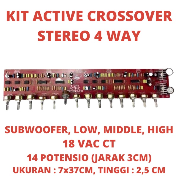 KIT CROSSOVER AKTIF 4 WAY STEREO ACTIVE AUDIO 4WAY CROSSOVER CROSSOFER CROSSOPER KROSSOVER KROSSOFER