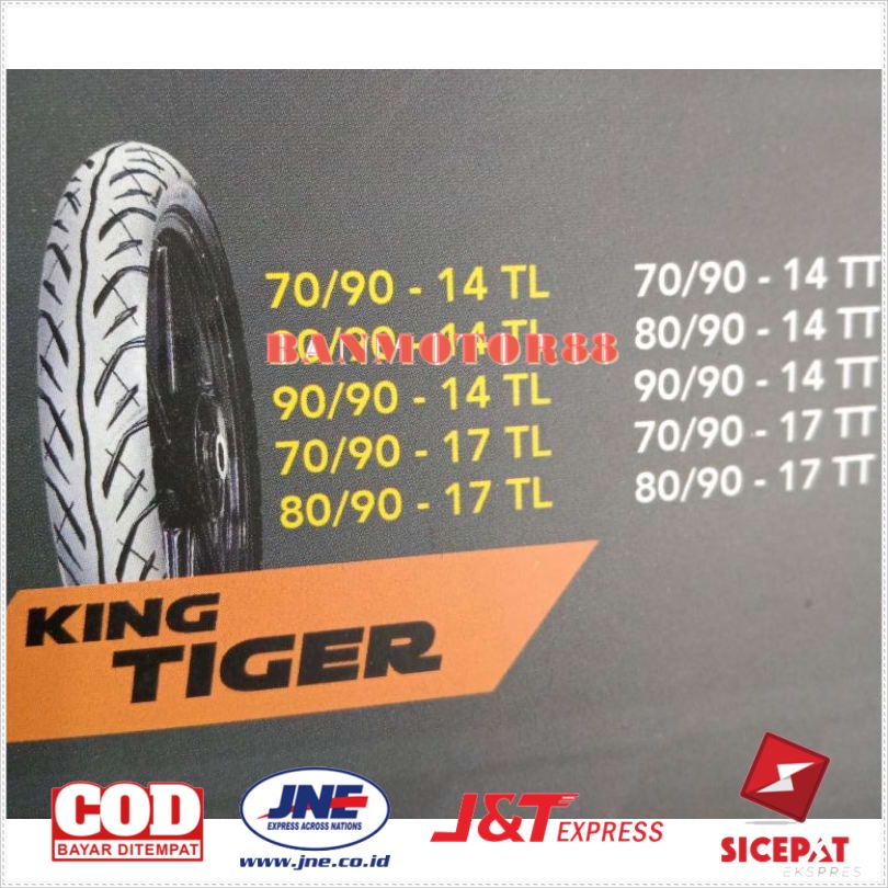 Ban Kingland King Tiger 80 90 Ring 17 Non Tubeless