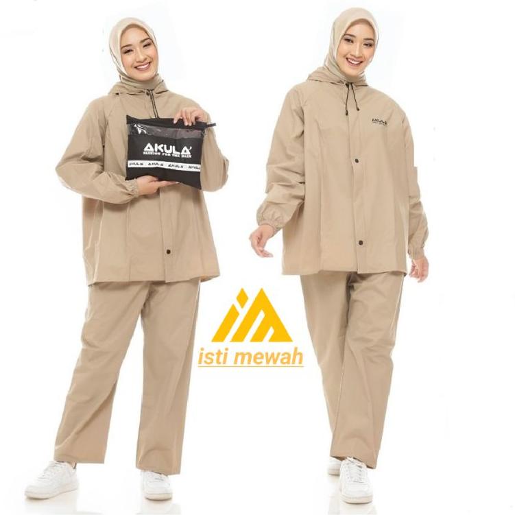 RAINCOAT AKULA JAS HUJAN PRIA WANITA DEWASA BAHAN TEBAL MURAH AWET setelan Baju Celana 100% ORIGINAL