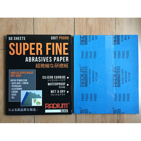 Amplas Lembaran Duco Batu Akik Grit 5000 Radium Black