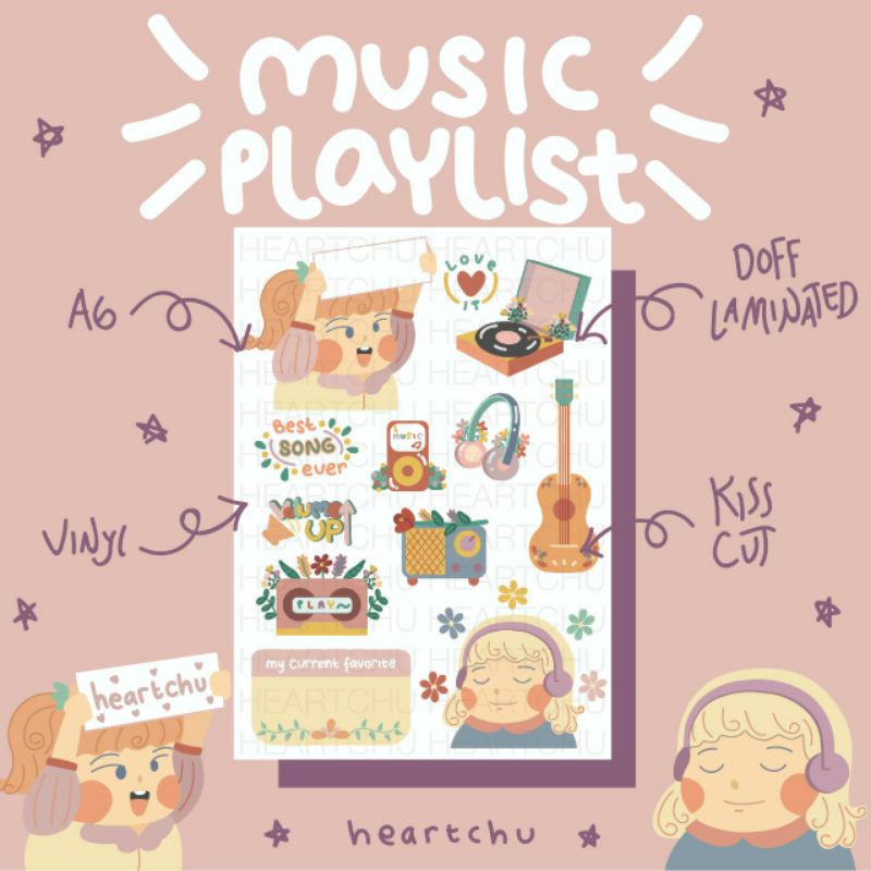 

[<3] Music Playlist Sticker Sheet