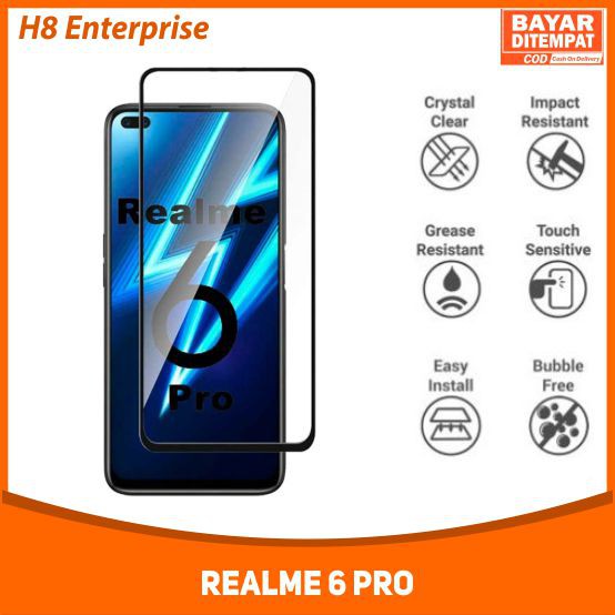 Tempered Glass Full 9D For Oppo Realme 6 Pro Full Layar