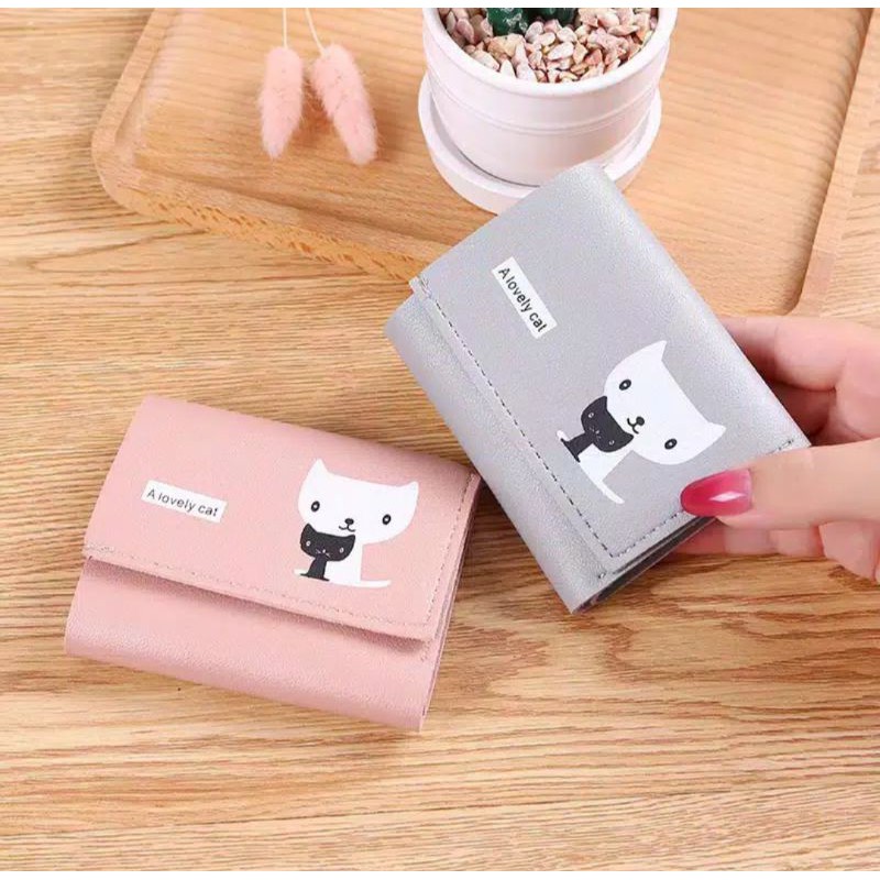 DOMPET LIPAT WANITA GAMBAR KUCING DOMPET WANITA