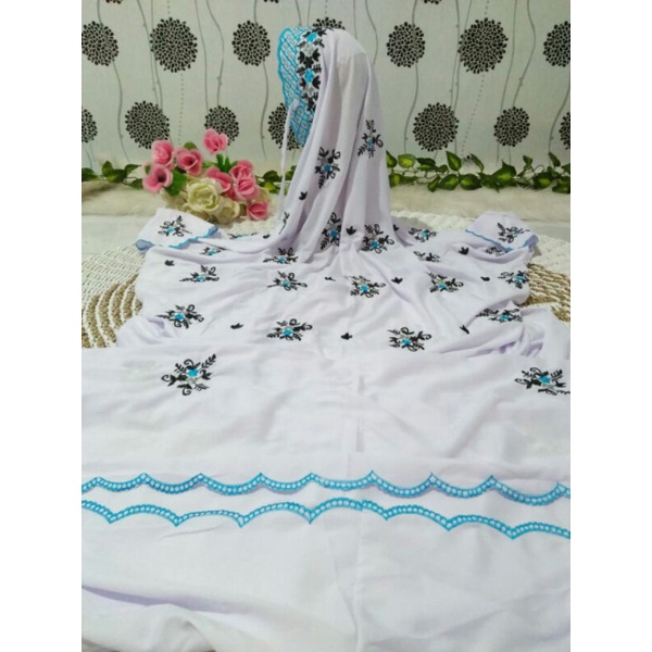 Mukena bordir grosir mukena bordir agen mukena bordir mukena lajuran mukena potongan mukena polino