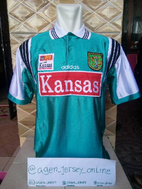 Jersey Persebaya Kansas Tosca 1996 - 1997 Home Retro Paragon Klasik Lawas Lokal