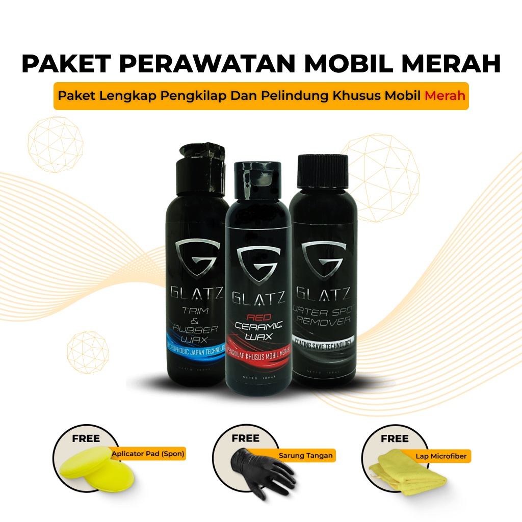 Paket Pengkilap Mobil Warna Merah Glatz Autocare