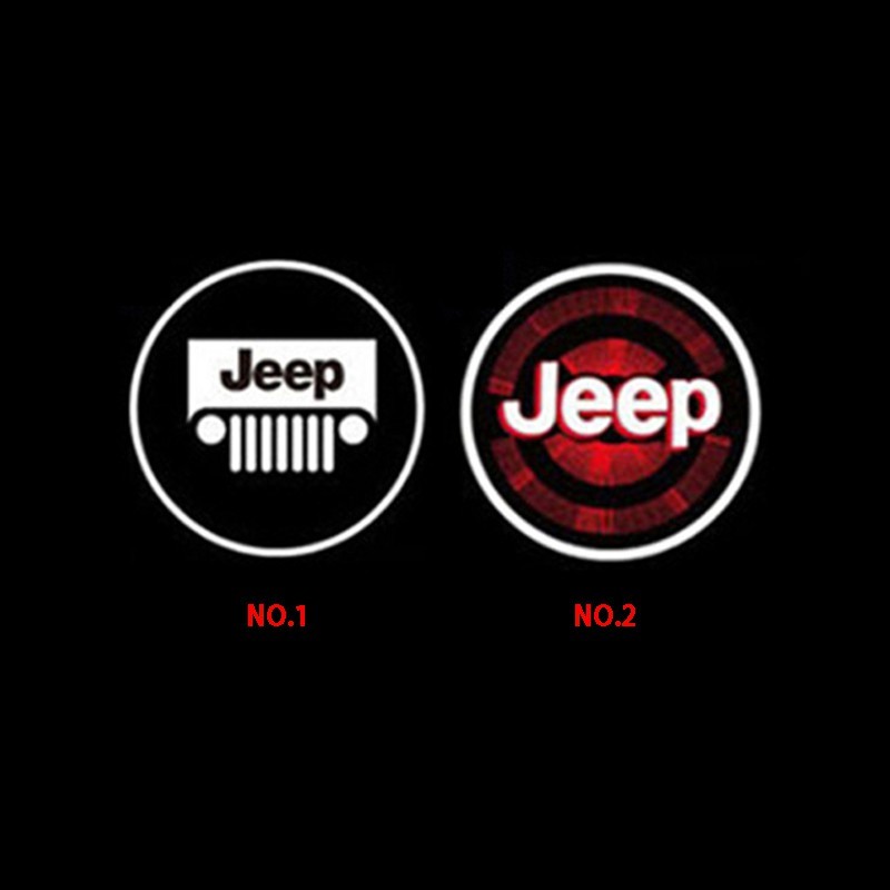 2pcs Lampu Led Logo Pintu Mobil Untuk Jeep Patriot Liberty Renegade Wrangler Cherokee Compass