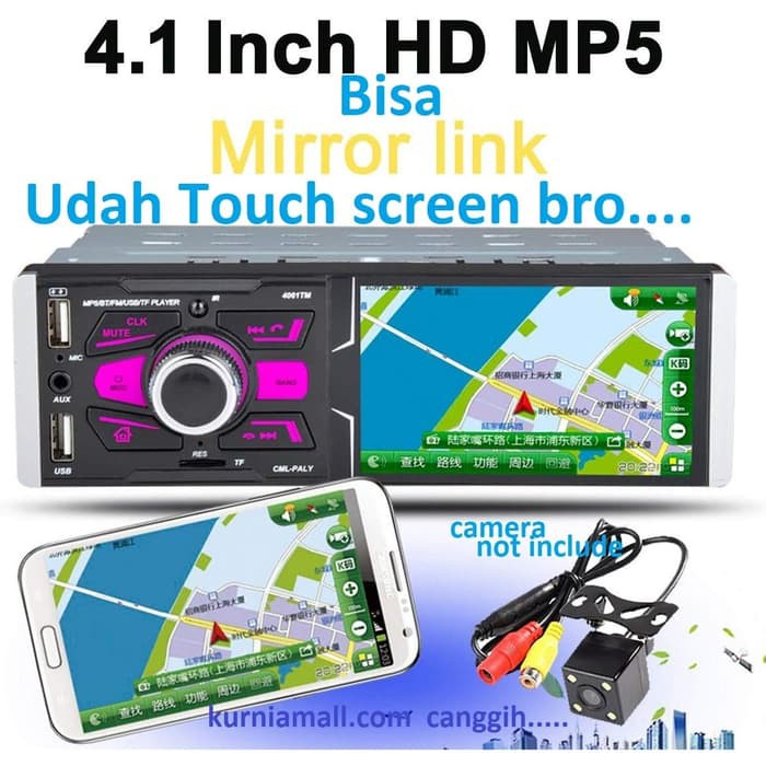Tape Mobil Single Din 3 USB Port Layar TOUCHSCREEN Mirrorlink Murah