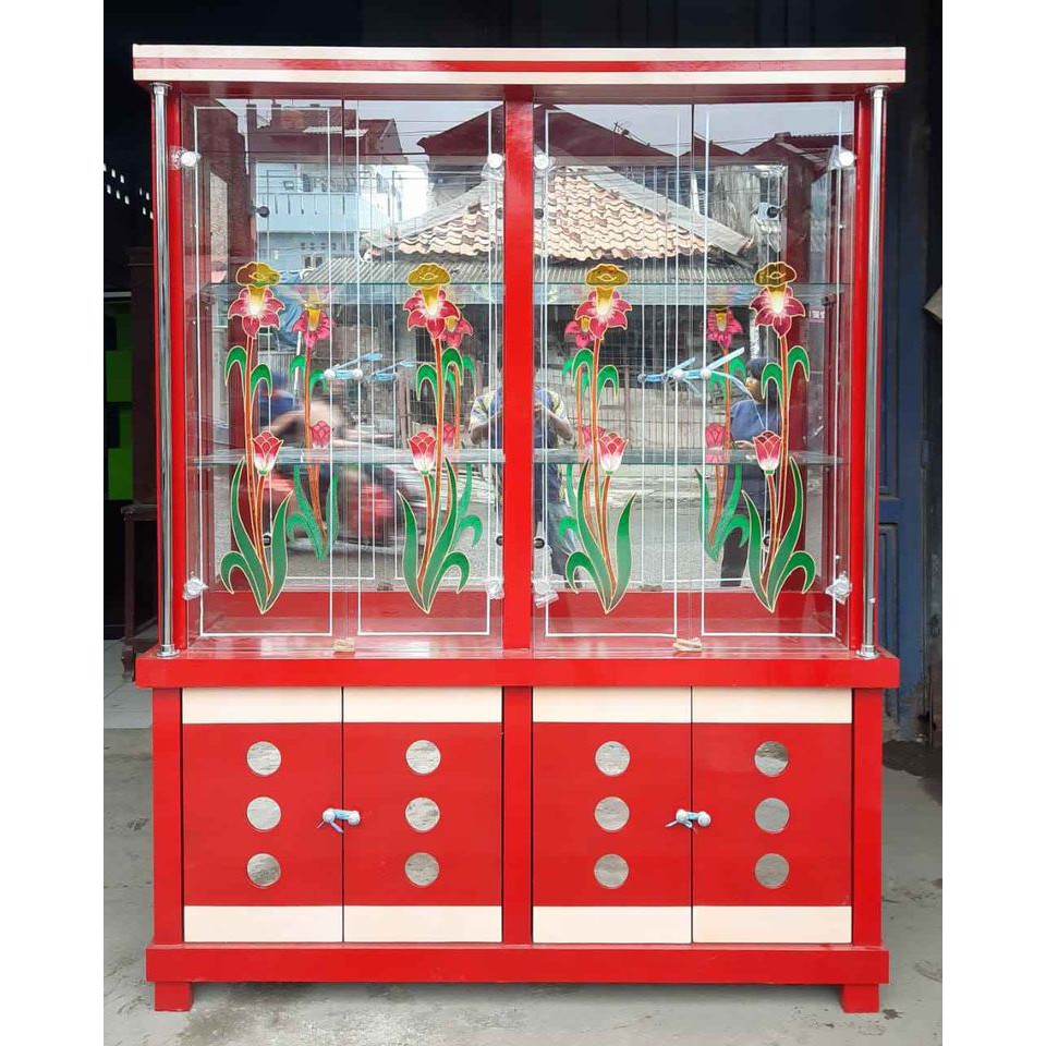 lemari pajangan | lemari hias | lemari cristal / kaca minimalis bandung