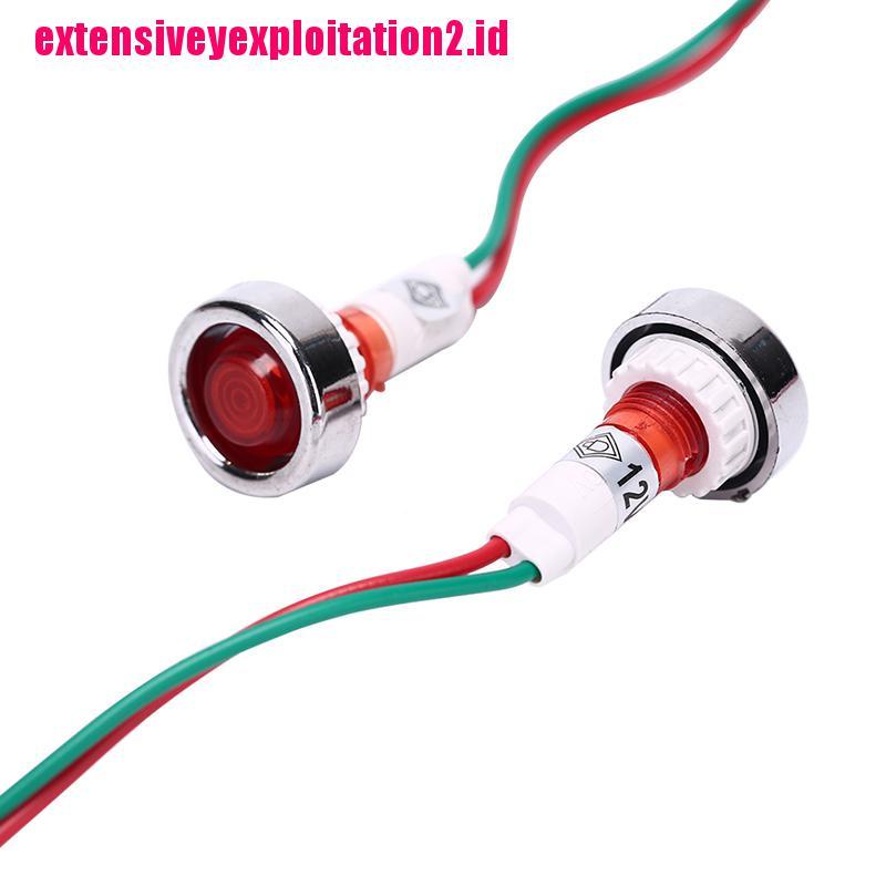 &lt; E2id &amp; &gt; Lampu Indikator LED 10mm 12V Untuk Dashboard Mobil / Perahu
