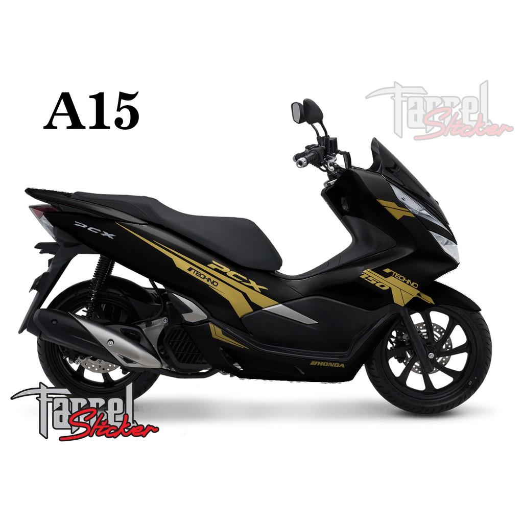 stiker pcx sticker stripping pcx hitam a15 gold