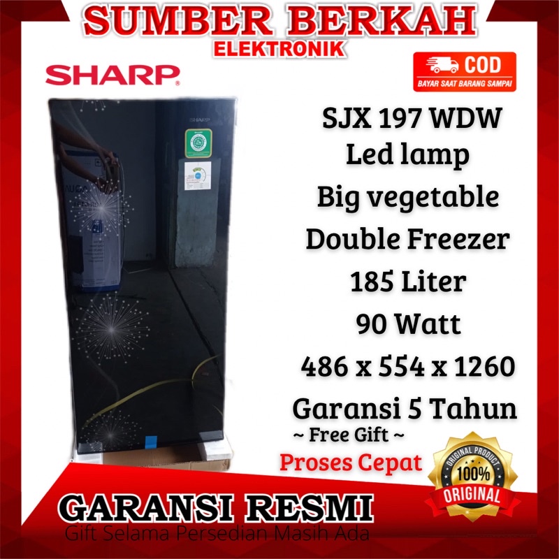 【Proses Cepat】Kulkas SHARP 1 pintu SJX 197WDW SJ X 197 W DW double Frezeer 185 liter promo bandung